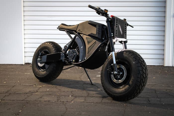 Droog X Volcon Grunt Electric Motorcycle front view