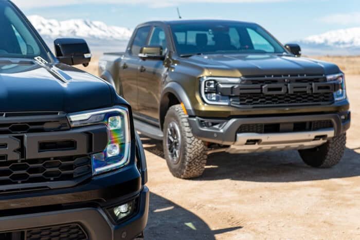 Ford Ranger Raptor front grill and headlight design