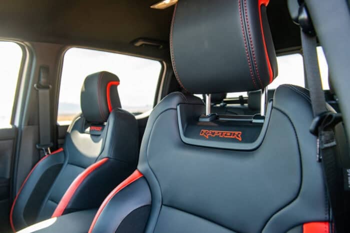 Ford Ranger Raptor seats