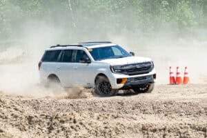 2025 Ford Expedition Tremor white off roading front