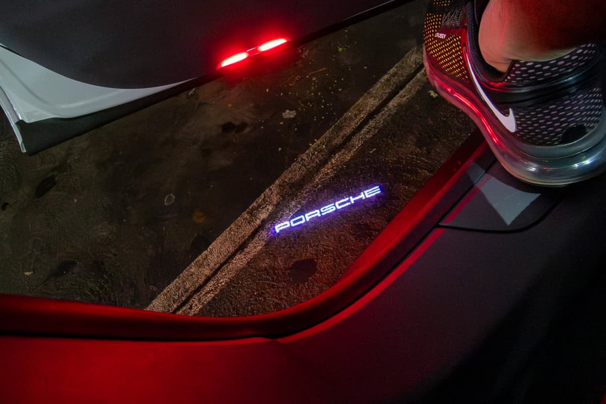 2023 Porsche Taycan 4S Cross Turismo light at night