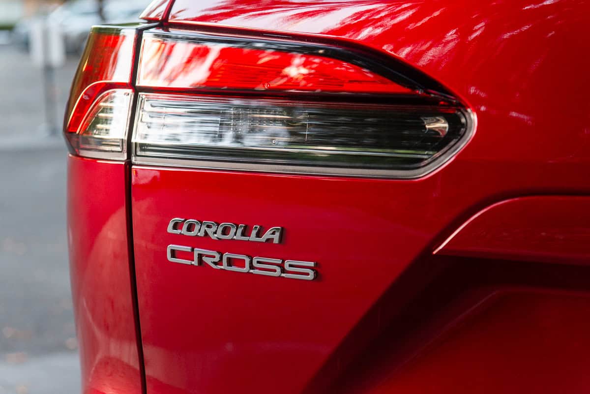 2026 Toyota Corolla Cross gas model logo rear