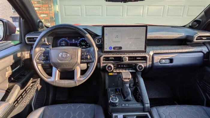red 2025 Toyota 4Runner Hybrid Platinum interior front