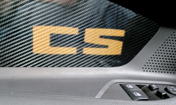 2025 BMW M2 CS logo on door panel