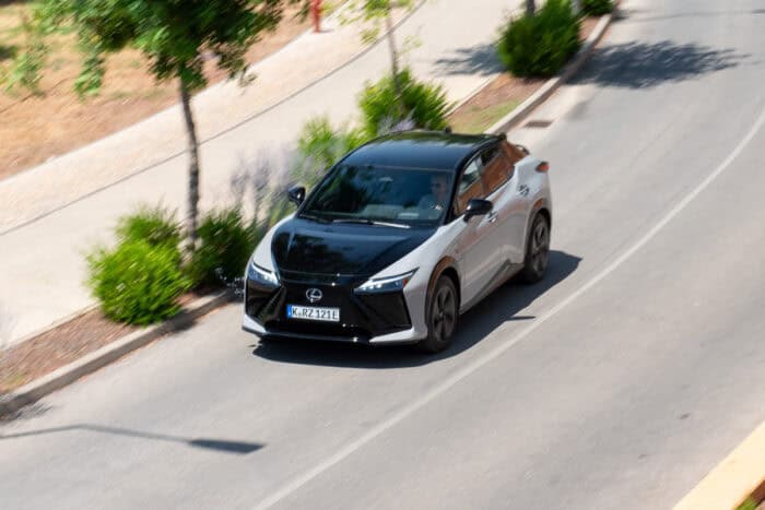 2026 Lexus RZ 550e F SPORT front driving