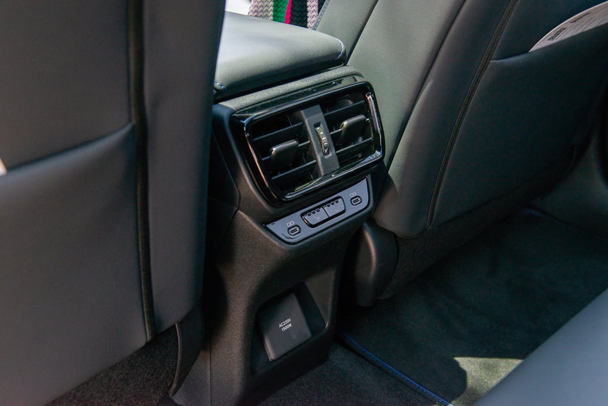 2026 Lexus RZ 550e F SPORT rear interior controls