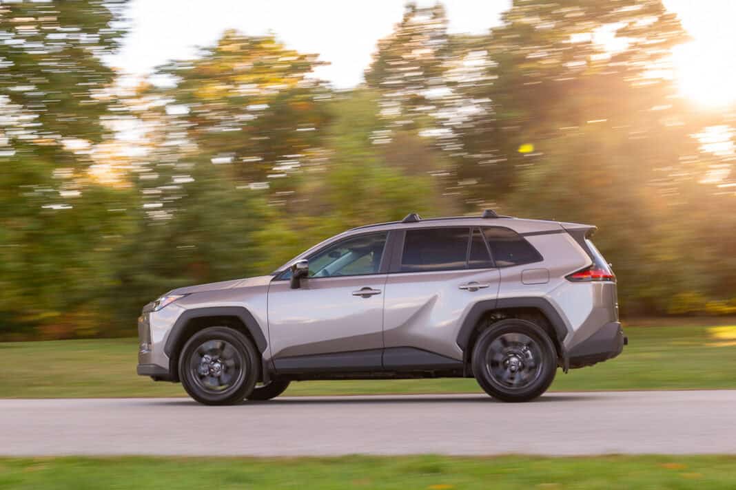 2026 Toyota RAV4 XLE Hybrid driving by