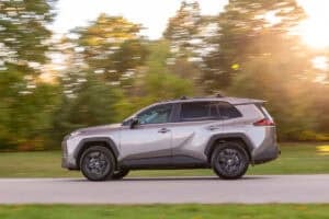 2026 Toyota RAV4 XLE Hybrid driving by