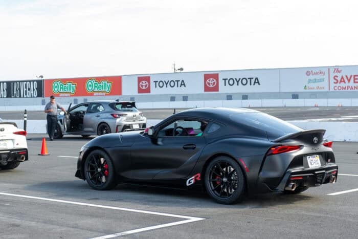 2026 toyota supra mkv final edition black rear at track