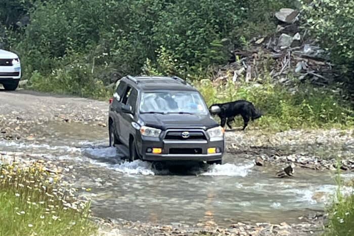 Water-splash in the 2010 SR5. Higher-set air intake on new model should reduce risk of water ingress