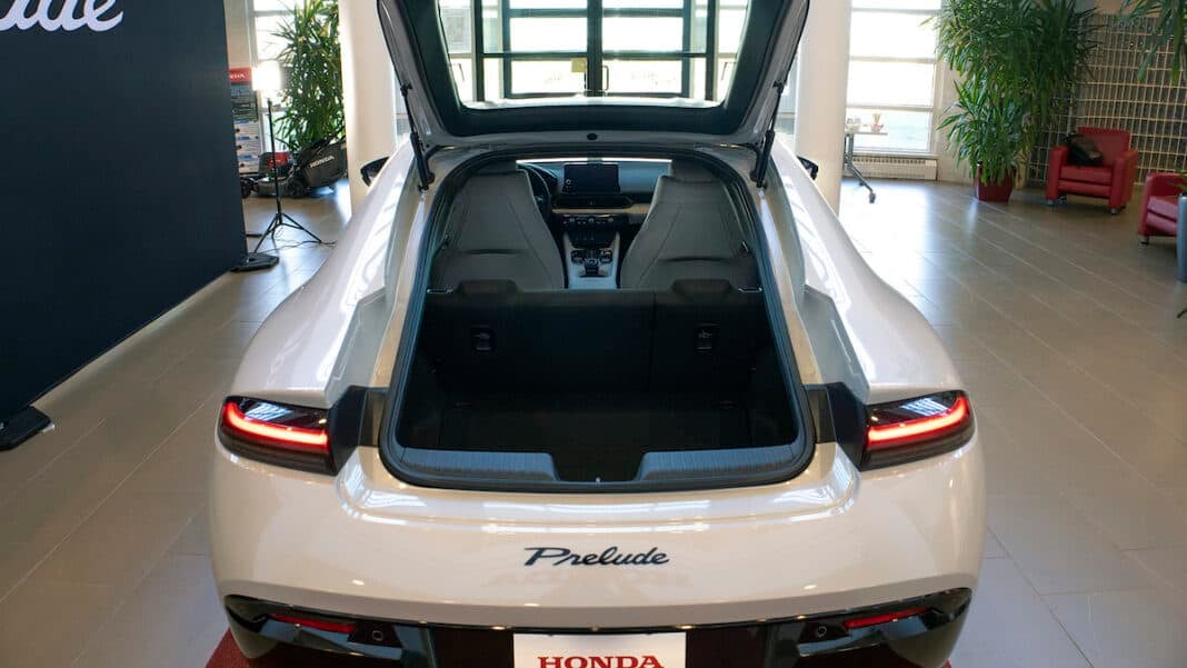 2026 Honda Prelude rear with trunk up