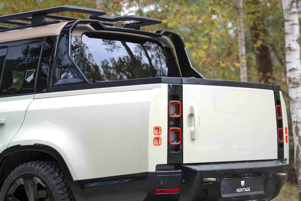 Heritage Customs Valiance Pickup Defender 130 rear with door closed