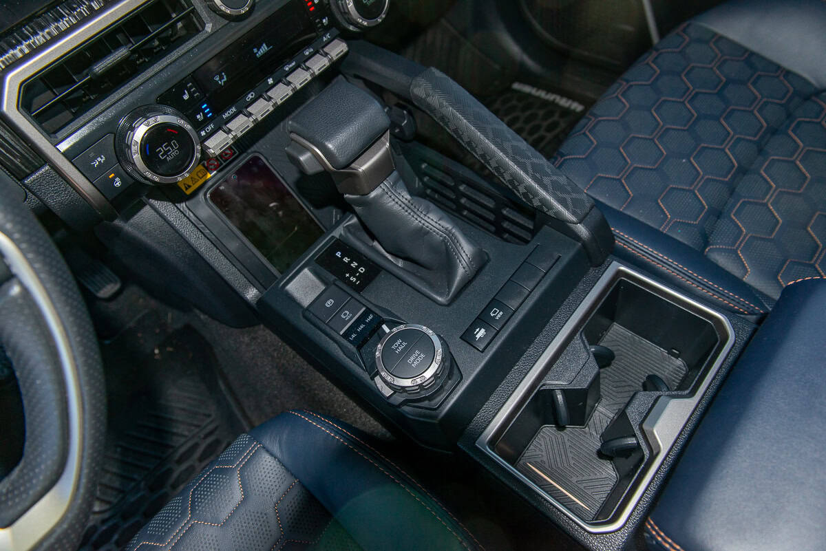 2025 4Runner Hybrid Platinum interior centre storage and shifter