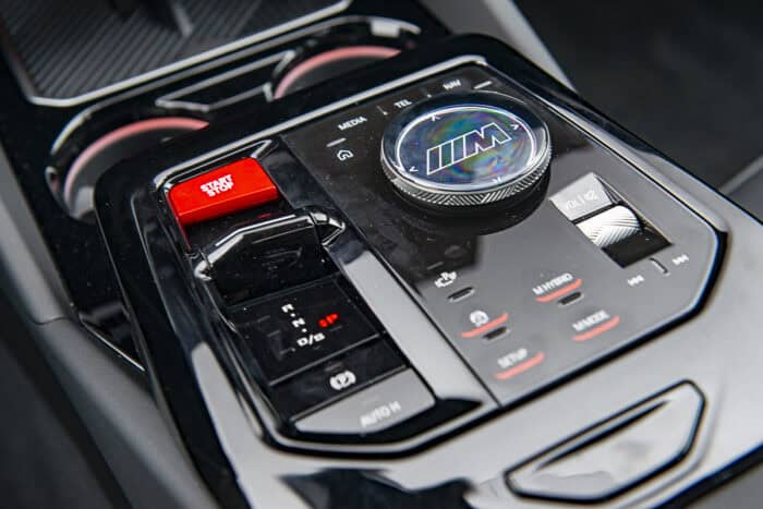 2025 BMW M5 controls and gear shifter