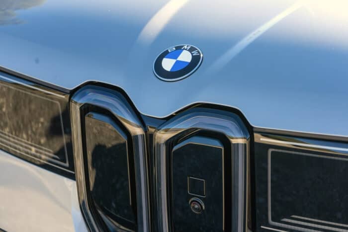 2027 BMW iX3 electric compact SUV camera on front kidney grill