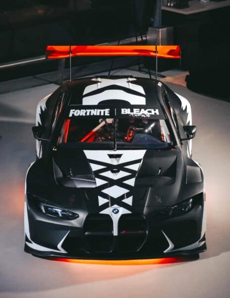 BMW M4 GT3 EVO from Fortnite and Rocket League front top