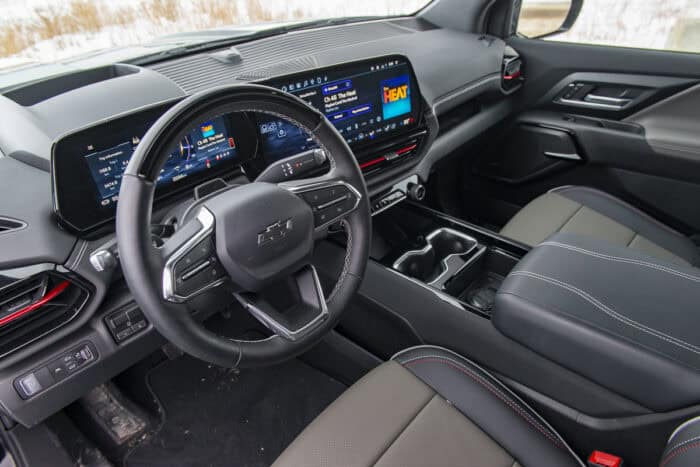 2026 Chevrolet Silverado EV Trail Boss Max Range interior front cabin top view