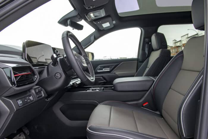 2026 Chevrolet Silverado EV Trail Boss Max Range interior from driver side