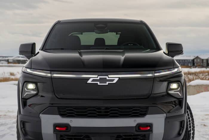 2026 Chevrolet Silverado EV Trail Boss Max Range front grill view