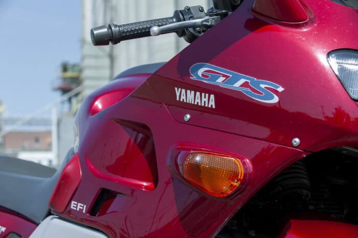 1993 Yamaha GTS1000 logo on bike faring