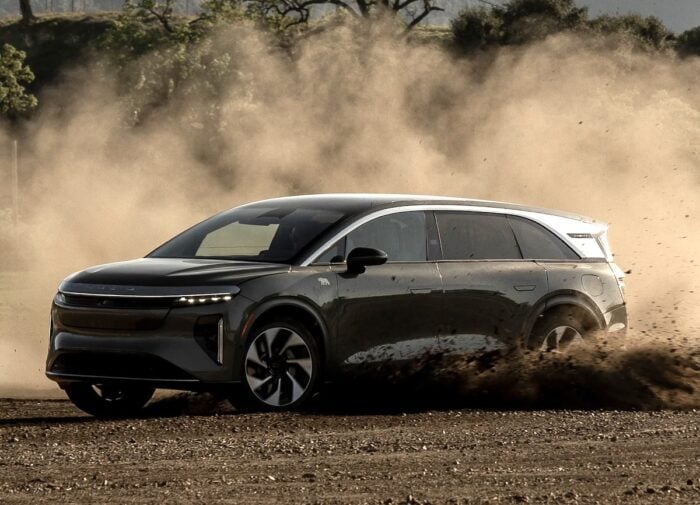 2026 Lucid Gravity front view off roading