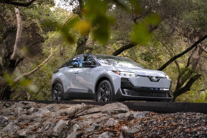 2026 Subaru Uncharted EV SUV front parked on road