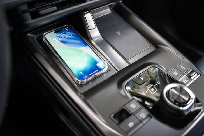 2026 Subaru Uncharted EV SUV interior centre stack and dual wireless charging