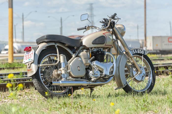 1952 BSA Golden Flash rear view parked on grass