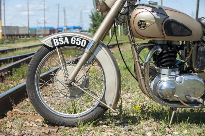 1952 BSA Golden Flash front wheel up close