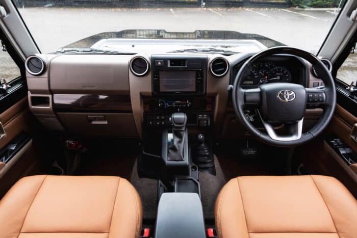 Chelsea Truck's Toyota Land Cruiser 70 Series interior