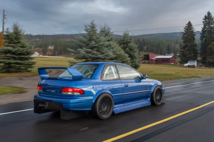 David Mann 1998 Subaru Impreza 2.5 RS rear driving fast