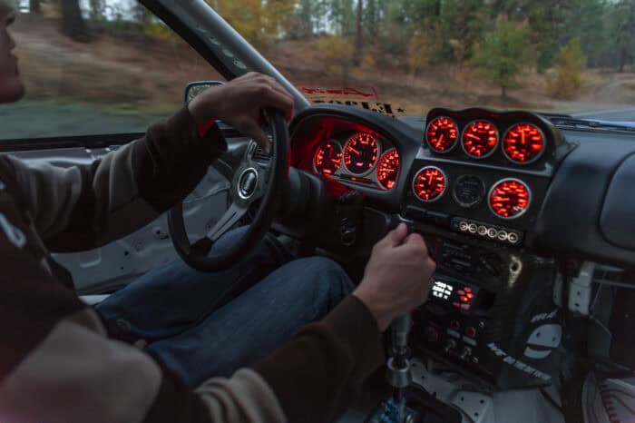 David Mann 1998 Subaru Impreza 2.5 RS interior gauges at night driving
