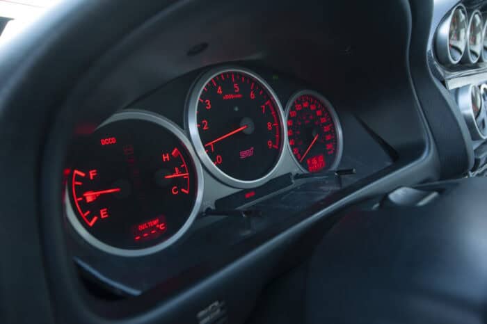David Mann 1998 Subaru Impreza 2.5 RS STI gauges up close