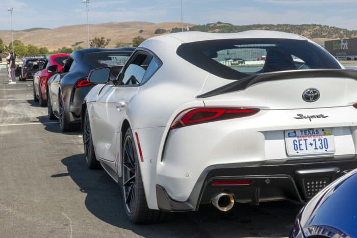 Toyota GR Supra Mkv Final Edition rear view parked at the track
