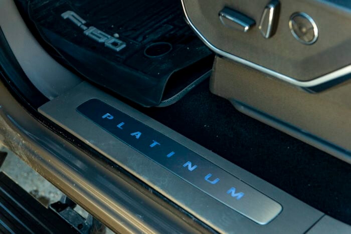 2025 Ford F-150 Platinum Plus PowerBoost Hybrid illuminated door sill