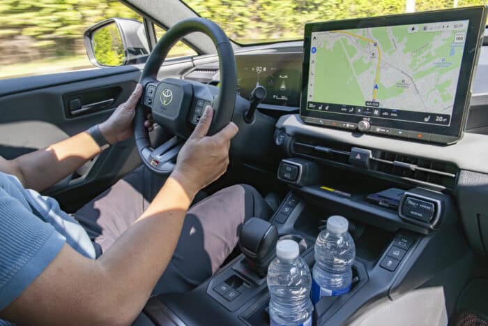 2026 Toyota RAV4 GR Sport interior front while driving