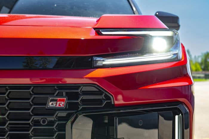 2026 Toyota RAV4 GR Sport headlight up close