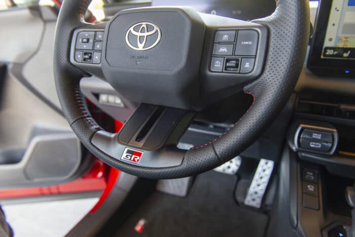 2026 Toyota RAV4 GR Sport steering wheel and pedals