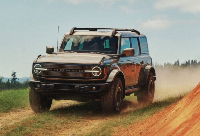 New 2027 Bronco Filson front driving