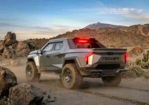 Rezvani Fortress truck rear in desert