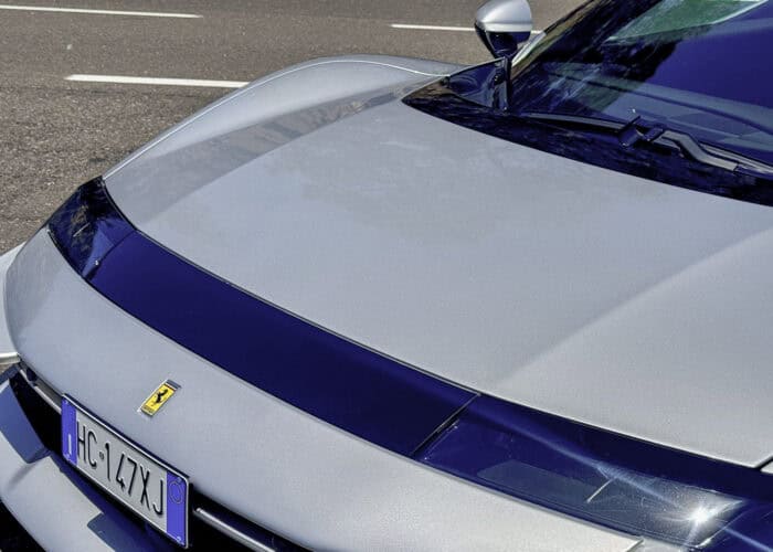 2027 Ferrari 849 Testarossa Spider front hood detail view