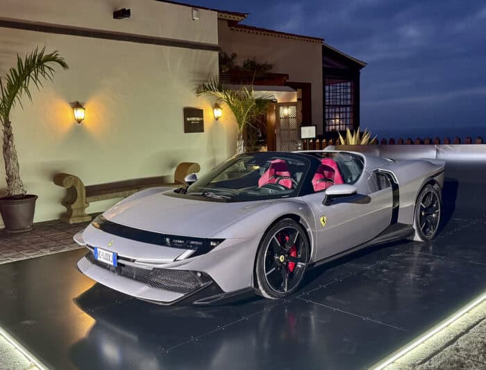 2027 Ferrari 849 Testarossa Spider front parked on display