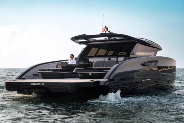 BRABUS ULTIMA 55 rear deck with passengers