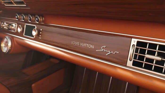 LV Singer Type 964 Porsche 911 front dash with logo