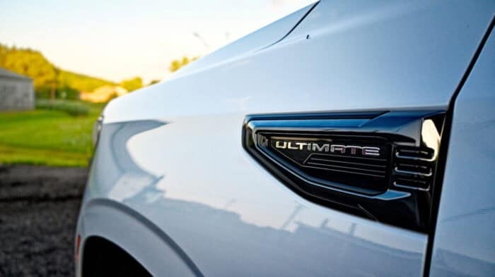 2026 GMC Yukon Denali Ultimate logo on side front