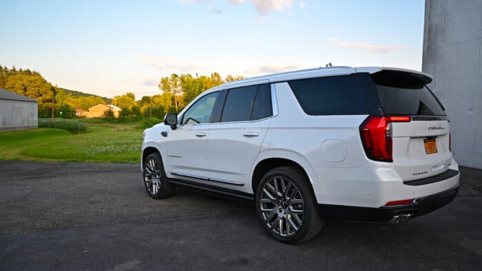 White 2026 GMC Yukon Denali Ultimate rear