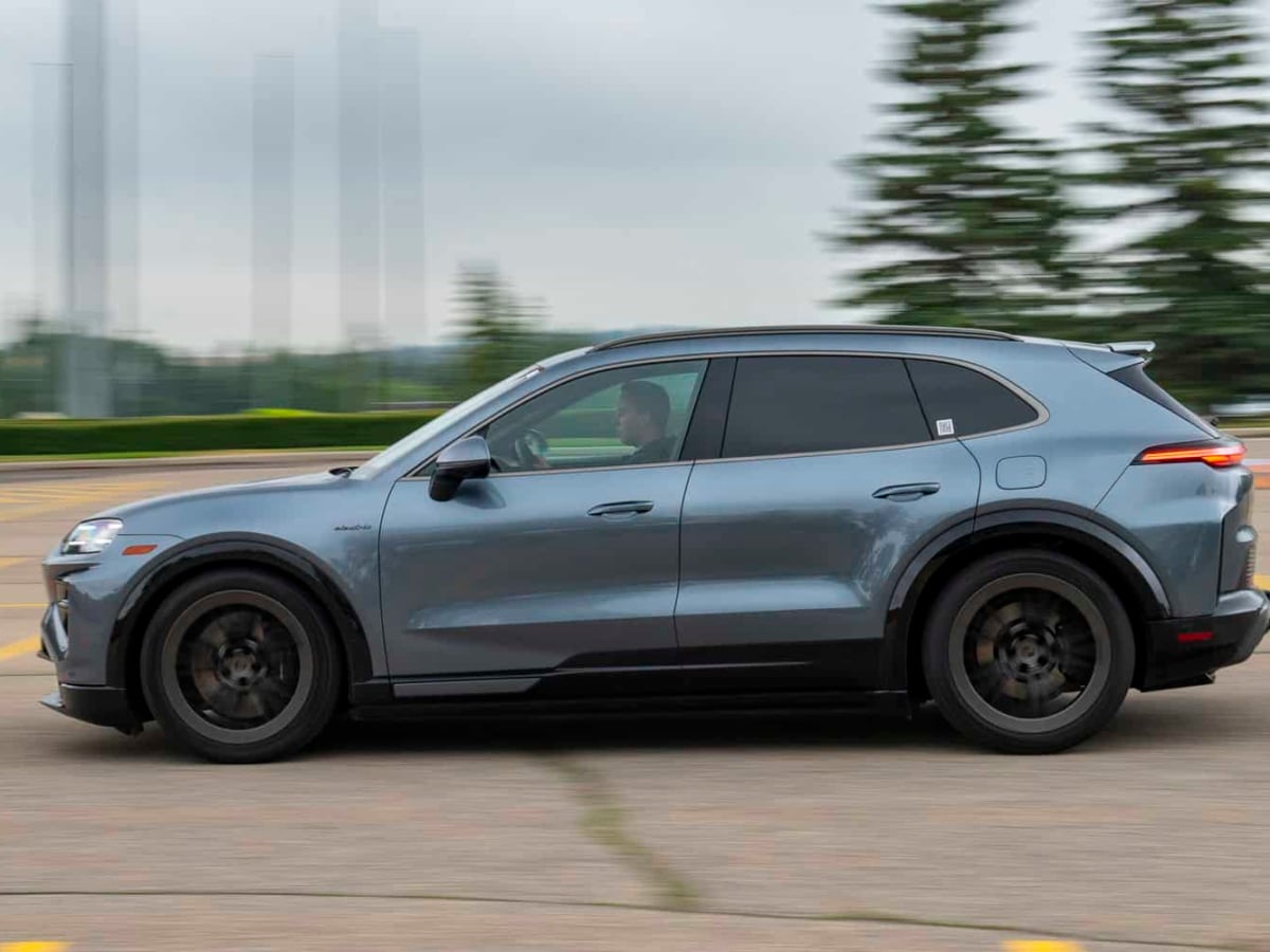 2026 Porsche Cayenne Electric driving by fast