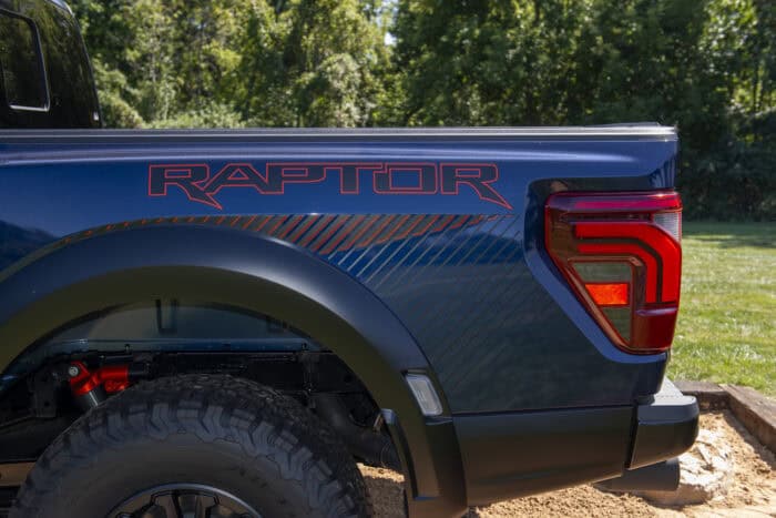 2027 Ford F-150 Raptor Low logo on side of bed