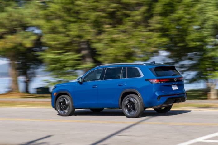 2027 Volkswagen Atlas SEL Premium R-Line driving rear view