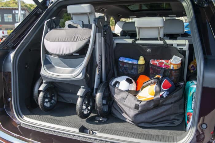 2027 Volkswagen Atlas SEL Premium R-Line trunk with kids stuff